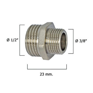 Machones Reductores Cromo 3/8″ A 1/2″ Machones Reductores Cromo 3/8″ A 1/2″