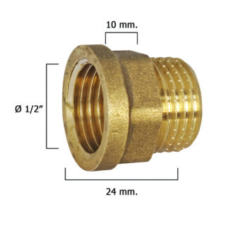 Alargadera Hexagonal Pulida 1/2×10