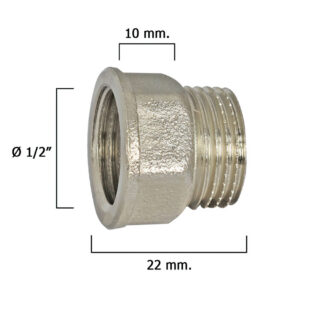 Alargadera Hexagonal Cromo 1/2×10