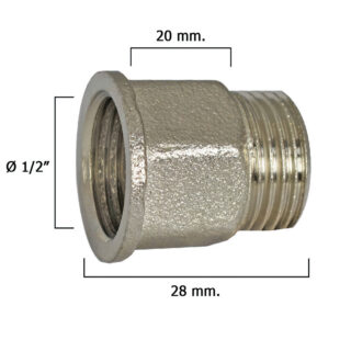 Alargadera Hexagonal Cromo 1/2×20